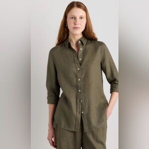 JJILL Linen %100 Button-Up Shirt sz S NWT